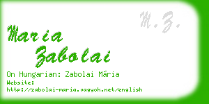 maria zabolai business card
