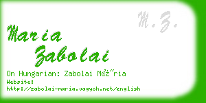 maria zabolai business card